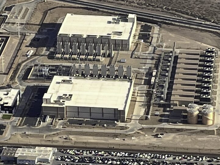 Aerial view of confidential hyperscale data center campus, Southwest U.S.
